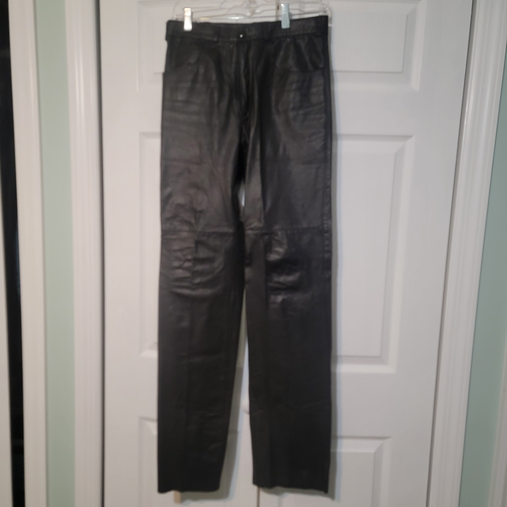 Men's Black Leather Pants